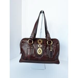 Coach Legacy Lily Satchel Bag Brown Leather Brass Hardware 13758